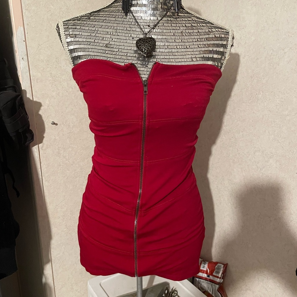 Forever 21 Red Strapless Bodycon Mini Dress